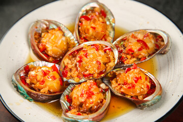 Korean Steamed Abalone with Garlic and Chili