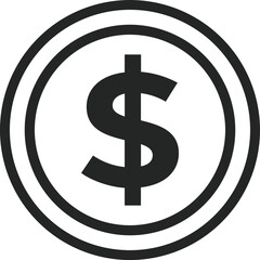 Financial Icon Featuring a Money Bag, Stacked Dollar Coins, and Banknotes