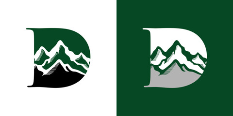 Modern D Mountain Emblem.eps