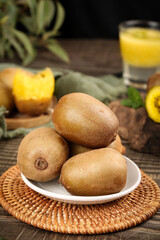 Fresh Golden Kiwi Fruit Still Life with Juice, Sichuan Province