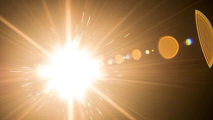 Radiant sunburst effect with bokeh, perfect for adding a warm and vibrant touch to any design