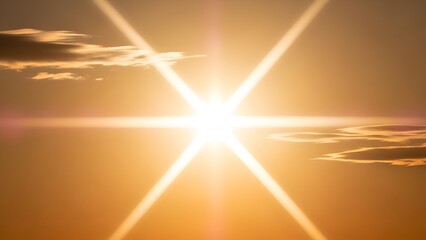 Radiant sunrise over wispy clouds creates a celestial atmosphere and hopefilled day