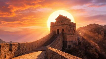 The magnificent scenery of the Great Wall of China