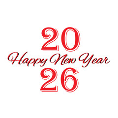 Happy New Year 2026 vector art