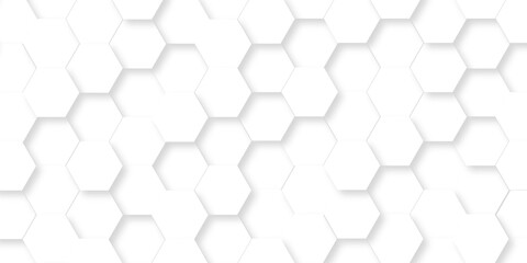 Fototapeta premium White abstract hexagonal paper background. Luxury White grid Pattern. Futuristic emboss honeycomb mosaic white background. geometric mesh cell texture. modern futuristic wallpaper.