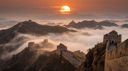 The magnificent scenery of the Great Wall of China