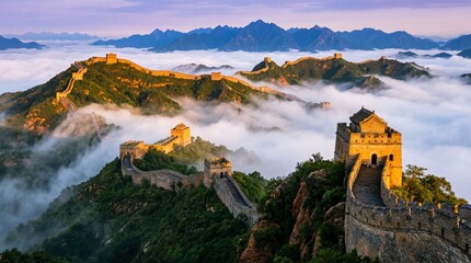 The magnificent scenery of the Great Wall of China