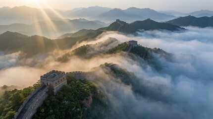 The magnificent scenery of the Great Wall of China