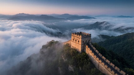 The magnificent scenery of the Great Wall of China