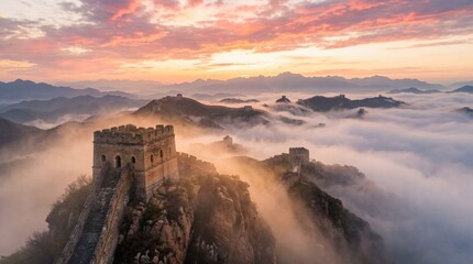 The magnificent scenery of the Great Wall of China