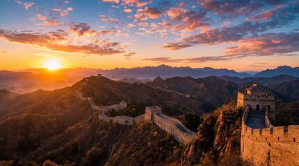 The magnificent scenery of the Great Wall of China