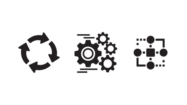 Settings gear icon for app ui and software interface, cogwheel symbol