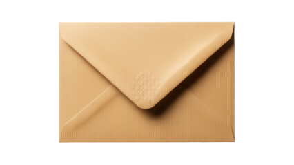 Tan envelope PNG isolated on transparent background, blank stationery for mailing letters and sending invitations