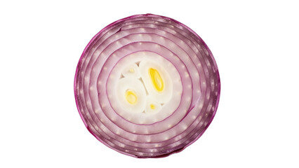 Sliced red onion isolated PNG on transparent background, fresh vegetable ingredient for cooking and healthy eating