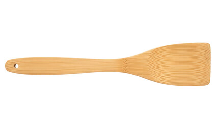 Wooden spatula isolated PNG on transparent background, kitchen utensil for cooking and baking food preparation