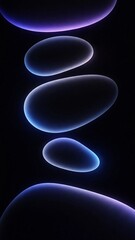 Futuristic Glowing Blue Abstract Shapes on Black Background
