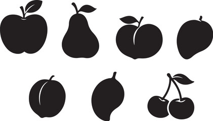 Obraz premium Organic Asymmetric Fruit Silhouette Set eps