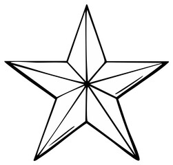 Simple Five Pointed Star Outline Graphic Representation