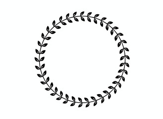 Leaf Wreath Bold Circle Frame