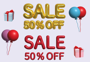 saleアイコンとイラスト