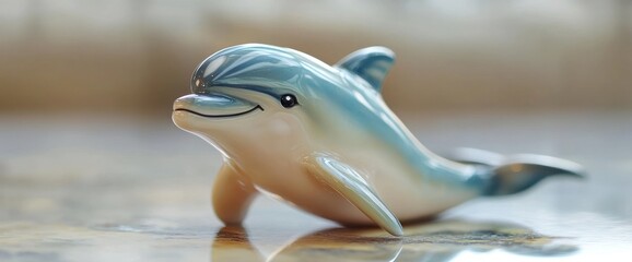 A small smiling dolphin pencil sharpener with glossy finish