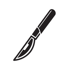 Obraz premium Curved blade knife with ergonomic handle isolated illustration