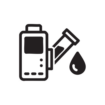 Digital handheld refractometer with liquid sample isolated illustration
