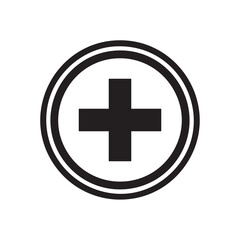 Obraz premium Simple black medical plus sign icon isolated on transparent background