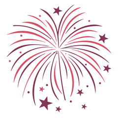 Fototapeta premium A vibrant and stylized illustration of a firework burst with radiating lines and scattered stars evoking celebration