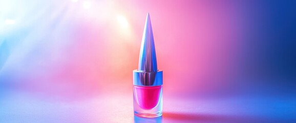 A small unicorn horn-shaped lip gloss container
