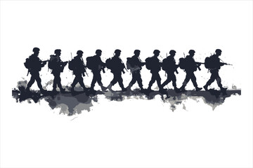 Soldier marching silhouette Images