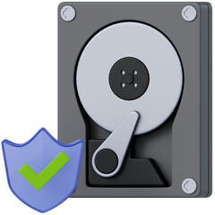 Professionally rendered 3D icon of Hard Disk Protection illustrating cybersecurity, encryption, and digital protection concepts. Ideal for apps, websites, fintech, cloud systems, and modern UI design.