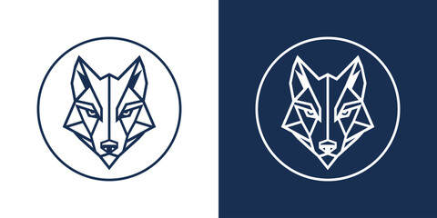 Futuristic Geometric Wolf Log...