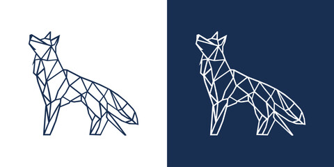 Futuristic Geometric Wolf Log...