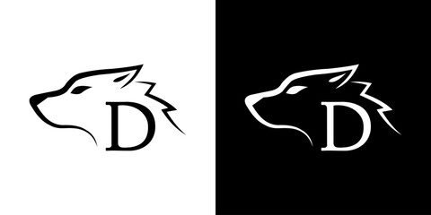 Wolf Head Geometric Outline L...