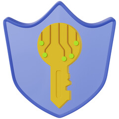 Professionally rendered 3D icon of Data Security Key illustrating cybersecurity, encryption, and digital protection concepts. Ideal for apps, websites, fintech, cloud systems, and modern UI design.