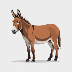 Obraz premium A realistic artistic representation of a donkey standing proud, showcasing its features and demeanor, reflecting the animal's strength and connection to rural life and work.