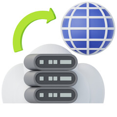 Professionally rendered 3D icon of Hosting illustrating cybersecurity, encryption, and digital protection concepts. Ideal for apps, websites, fintech, cloud systems, and modern UI design.