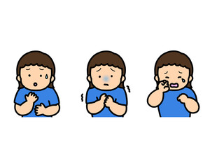 困る・怖がる・悲しい 子供の感情表現 3点セット