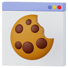 Professionally rendered 3D icon of Internet Cookies illustrating cybersecurity, encryption, and digital protection concepts. Ideal for apps, websites, fintech, cloud systems, and modern UI design.