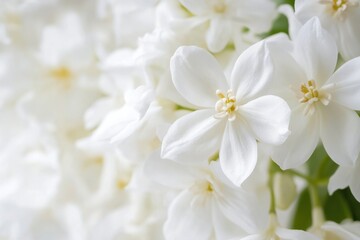 White spring flowers blooming with soft bokeh background