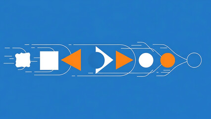 data transformation process visualizing abstract shapes evolving from raw input to refined output for modern business workflow illustration.