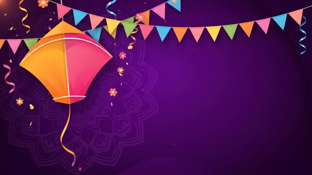Festive Indian Kite Festival Background Makar Sankranti Celebration