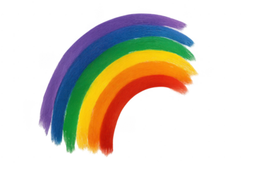Rainbow flag paint strokes on transparent background