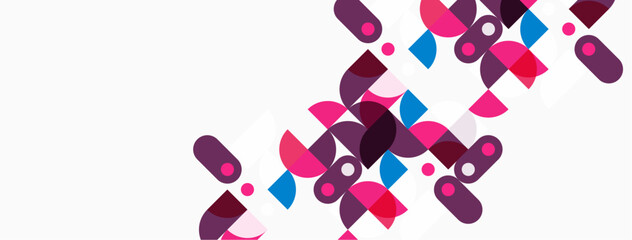 Abstract geometric shapes, pinks, purples, blues. Minimalist design, clean background, modern aesthetic. Simple composition, visual texture.