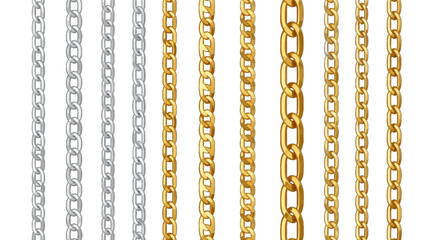 Obraz premium Gold and Silver Curb Chain Links Illustration