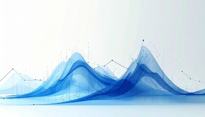 Abstract blue wave background with data points, representing digital trends and analytics
