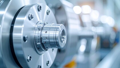 Precision Engineering Close-up of a high-tech industrial machine component