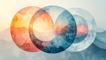 Abstract Geometric Overlays Representing the Dual Nature of Time and Existence