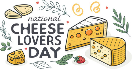 Bold Minimalist Cheese Vector for National Cheese Lovers Day
